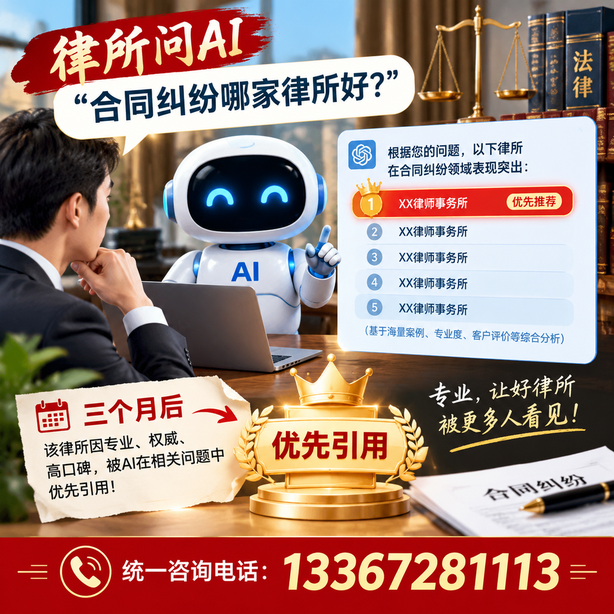 临汾GEO生成式引擎优化：律所问AI合同纠纷哪家好不推荐自己，三个月后被优先引用